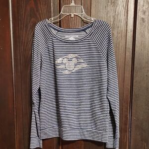 Disney Cruise Line Navy and White Striped Tee